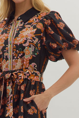 Turning Leaves Midi Dress