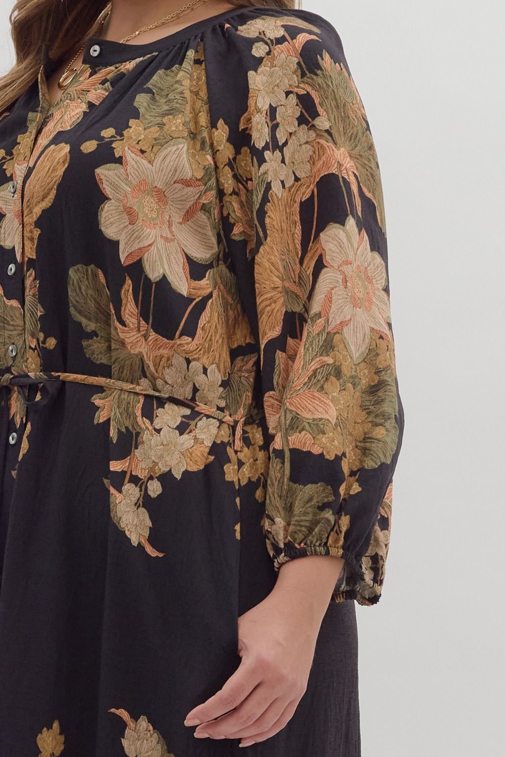 Vintage Floral Midi Dress