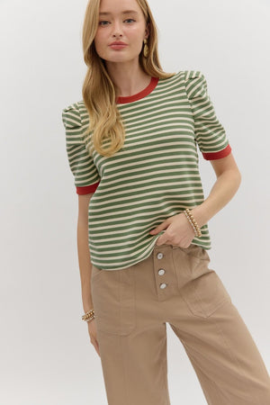 Evergreen Striped Top