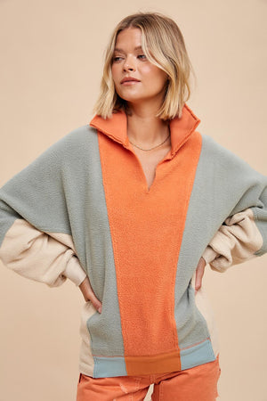 Color Block Paneled Pullover