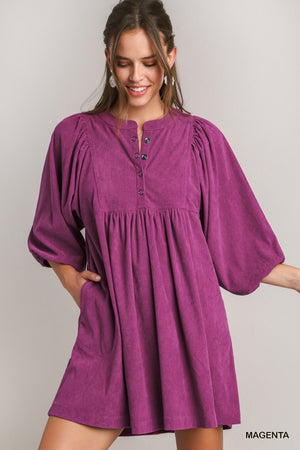 Corduroy Babydoll Dress