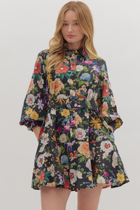 Onyx Floral Fields Dress
