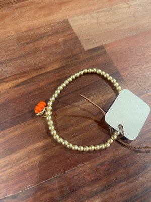 Tiny Pumpkin Charm Bracelet