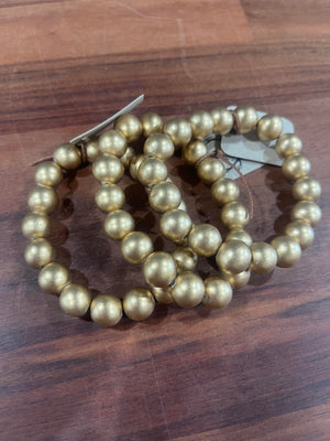 Wood Gold Ball Bracelet